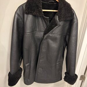 Barons Leather Jacket Coat M/L